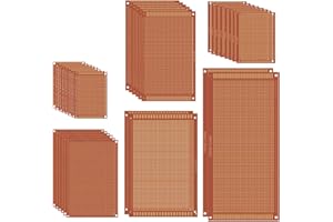 AITRIP 32 Pcs Single Sided PCB Board Prototype Kit 6 Sizes Universal Printed Circuit Protoboard for DIY Soldering Project Compatible with Arduino Kits