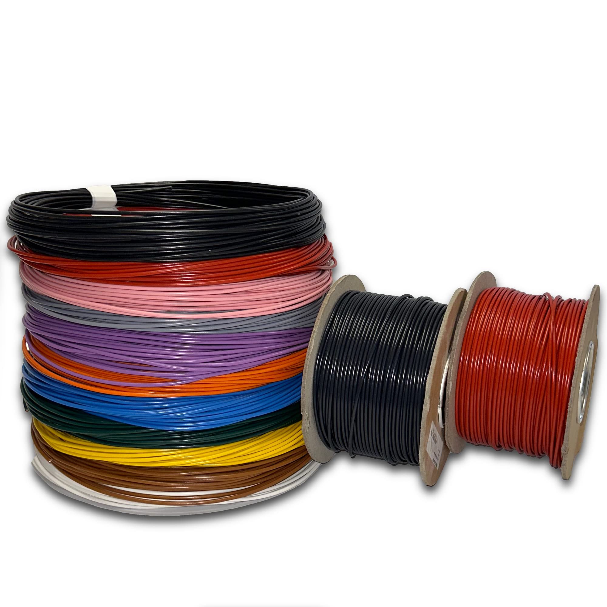 MKGT 12V 24V Single Core Automotive 1.0mm² 2.0mm² Stranded Copper Cable Thin Wall Wire 16.5/25 Amps (GREY 1.0mm², 100M Roll)