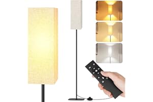 ATAEFR Floor Lamps for Living Room Bedroom, Modern Standing Lamp with Remote Control, Dimmable 3 Color Temperatures, 67" Tall lamp for Reading Office, 12W LED Bulb