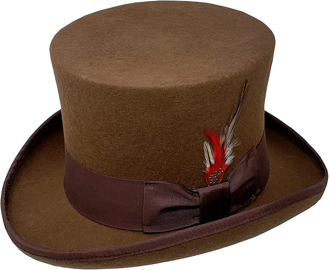 brown victorian top hat