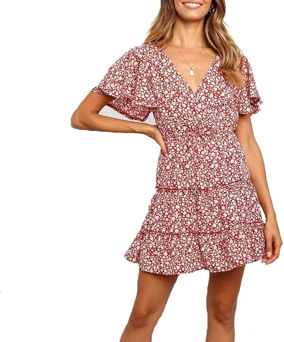 Amazon Co Jp リゾートワンピース レディースhodarey Vネック 半袖 レトロドレス ワンピースドレス 花柄 薄手マキシ丈 夏 ワンピース きれいめ マキシワンピ ミニドレスきれいめ 上品 韓国風 大きいサイズ 春夏 お呼ばれ お出かけ 旅行 ビーチ 腕時計