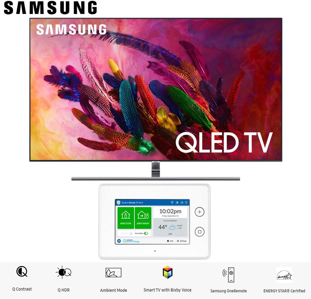 Samsung QN55Q7FNA QN55Q7F QN55Q7 55Q7 55" Q7FN QLED Smart 4K UHD TV (2018 Model) with SmartThings ADT Home Security Starter Kit - (F-ADT-STR-KT-1)