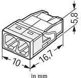 WAGO 2273-202 Connection Terminals 2-Wire 2.5mm² Solid Conductors 100 Pack view 3