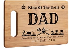 BUSY GAMING LIFE Grill Grilling Gifts for Dad, BBQ Cutting Board, King Of The Grill, Father's Day Gifts For Dad, Best Dad Ever Gift For Father