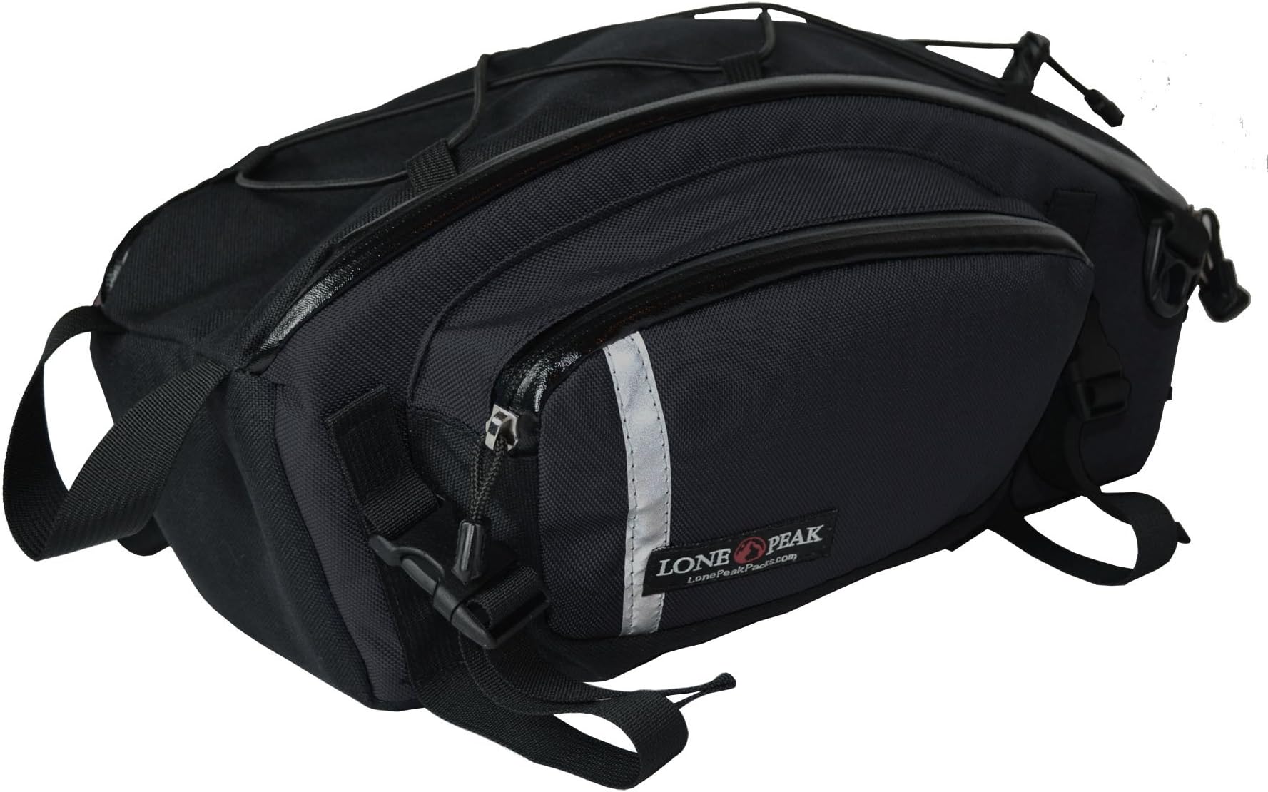 Swayback Bicycle Rear Rack Bag for Travel with Zipper & Pocket | Large Capacity & Waterproof Bike Seat Bag | Cycling Storage Panniers Bag | 1000 D Nylon Black