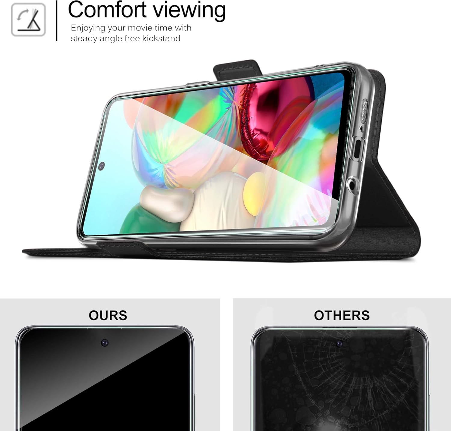 GESMA for Samsung Galaxy A71 case ,A71 flip wallet protective case