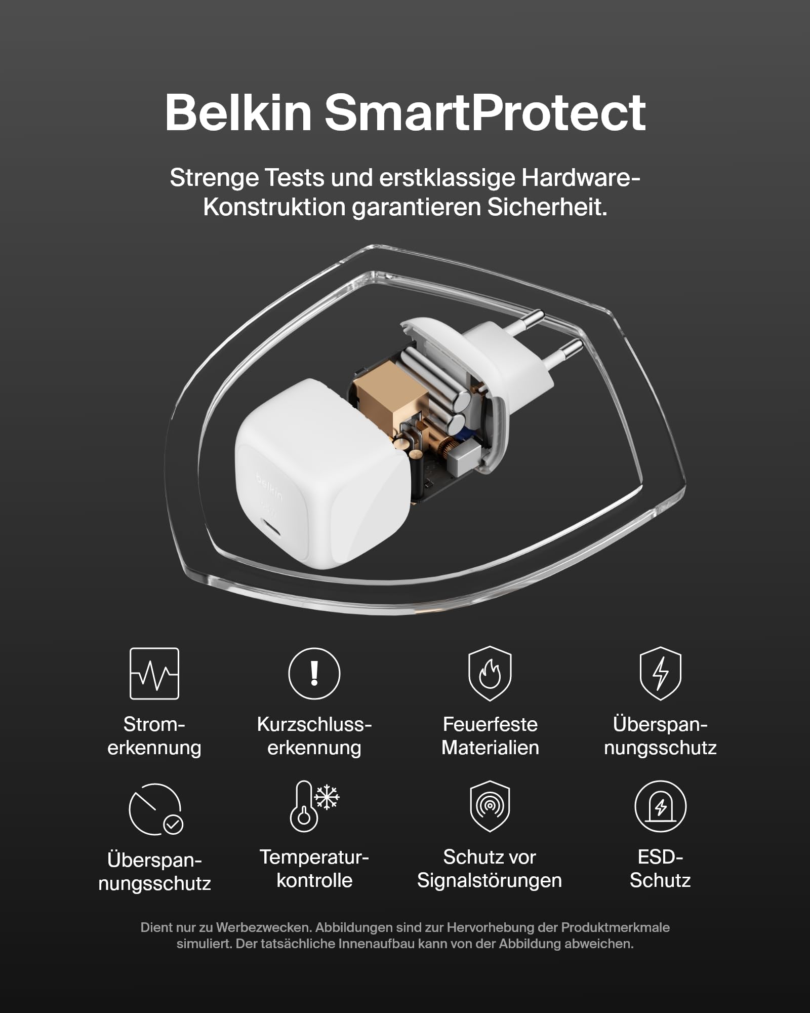 Belkin USB-C Ladegerät, 65 W, Schnellladegerät, USB C Handyladegerät – Kompatibel mit Apple iPhone 17/16/15/14/13, Galaxy S25, Google Pixel 9, MacBook, iPad, AirPods, Chromebook usw. – Weiß 6