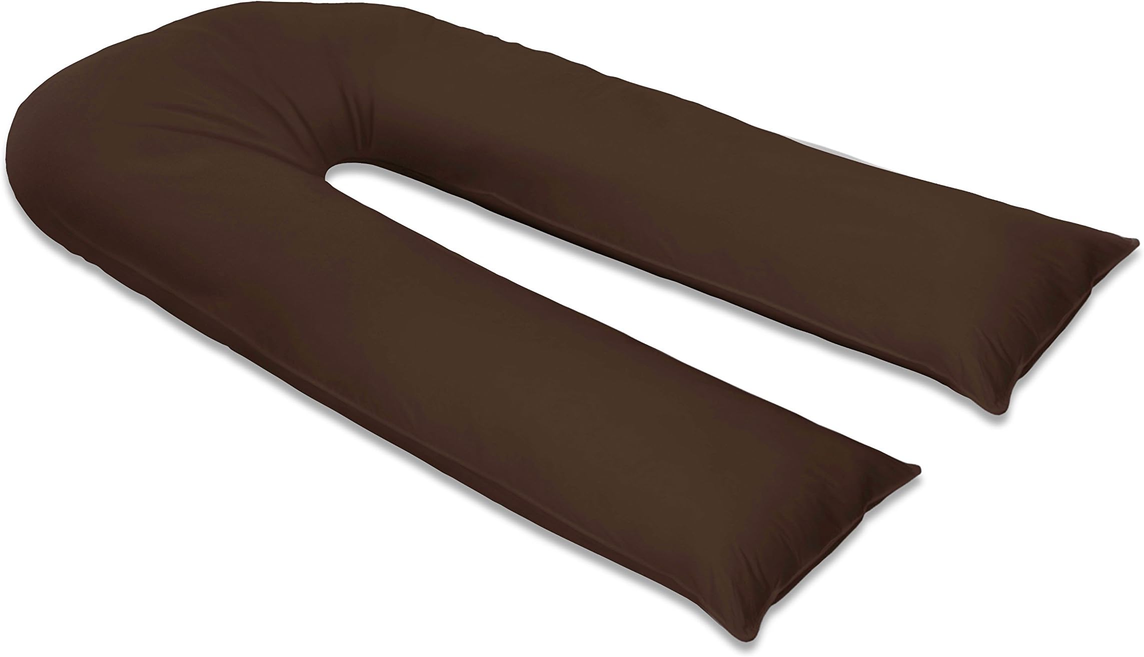 Sapphire Collection 9Ft U Pillow Body/Bolster Support Maternity Pregnancy Support Pillow & U Case (Chocolate)