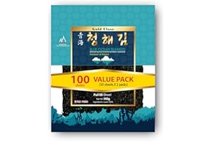 DOKDO SUPPLY Blue Ocean Sushi Nori Seaweed Sheets Full Sheets 100 sheets 280Gram(2-pack of 50 Full Sheets 140g) Organic Yaki Roasted Rolls Wraps 100% Natural Laver Fresh Maki Premium Thick Quality