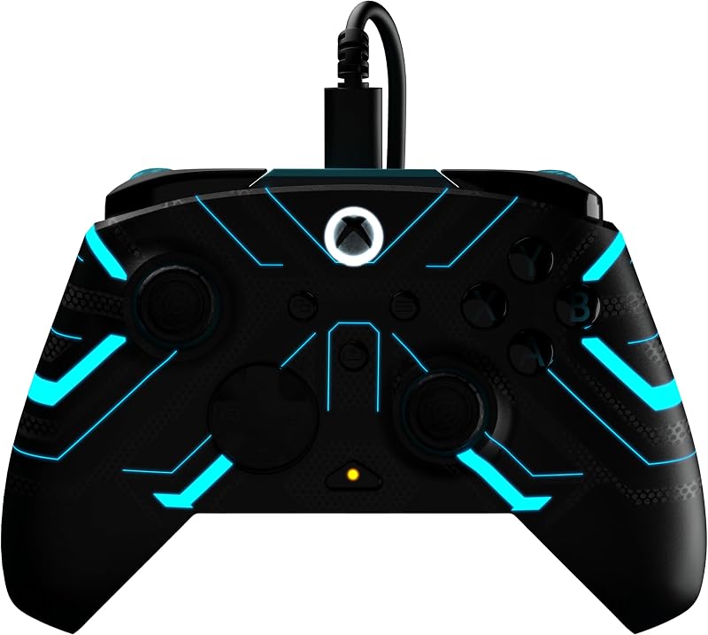 Rematch Advanced Titan Steel Manette de jeu filaire - Licence Xbox Series XS, Xbox One et PC avec Phosphorescent, Boutons Programmables, Gâchettes, commandes audio et câble de 2.5 m