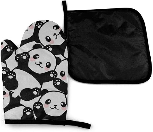 Conjuntos de guantes y guantes de cocina resistentes al calor, guantes