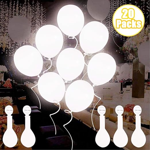 Aisige Light Up White Balloons With Led Luminous Glowing Lasts 12