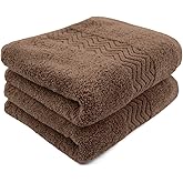 Cleanbear Bathroom Hand Towels, 100% Cotton Face Towels, 13 x 28 Inches (Brown)