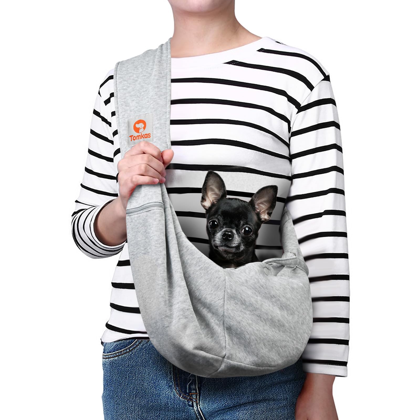 Photo 1 of Tomkas Dog Sling Carrier for Small Dogs Puppy Carrier for Small Dogs (Grey, for Pets Weight 2-7 lbs)