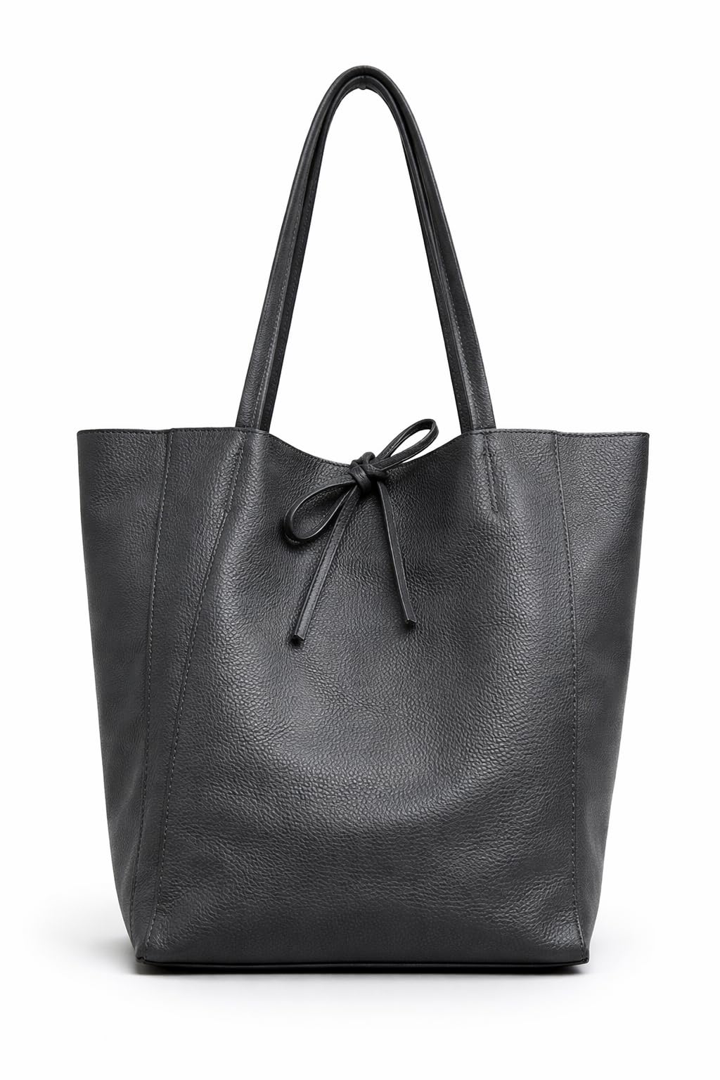 LeahWard Large Leather Hobo Shoulder Bag, Women's Genuine Italian Hand Made Leather Shoulder Bags, (Dark Grey)