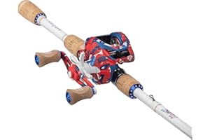 ProFISHiency Krazy Americana Baitcast Combo with 7' 1pc Medium Heavy IM7 Graphite Rod and Cork Grips