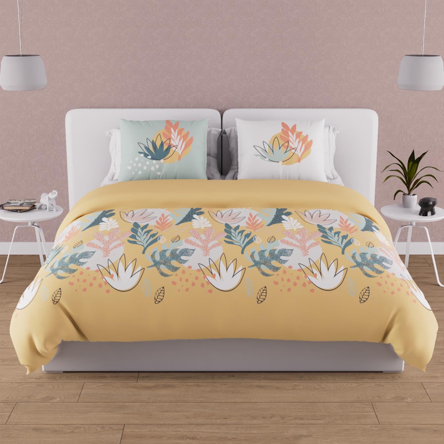 Soleil d'ocre, Mathis Duvet Cover Set, 57 Thread Count, 260 x 240 cm, Yellow