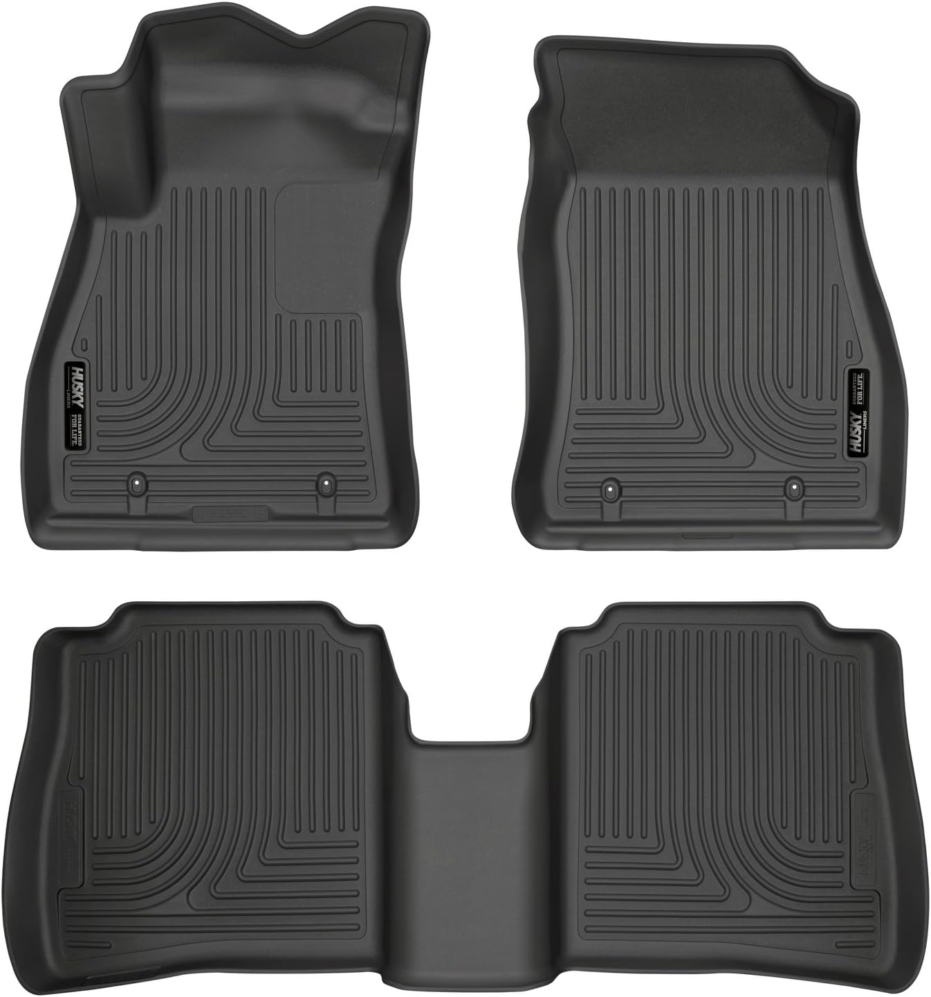 Husky Liners 95621 Black Fits 2014-18 Nissan Sentra Two Weatherbeater Front & 2nd Seat Floor Liners