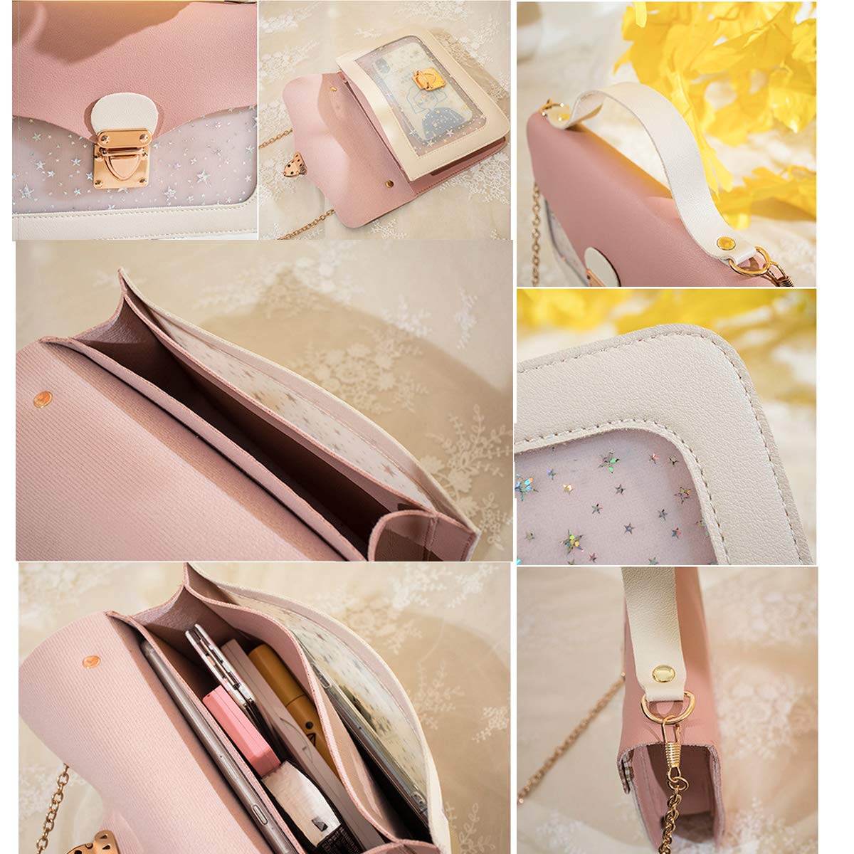 Umhängetasche Klein Damen Schultertasche Handy Umhängetasche Handytaschen Geldbörse Handtaschen Mode Shoulder Bag Crossbody Tasche für Damen Frauen Mädchen Kinder(Rosa Damen Kleine Umhängetasche)