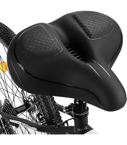 Selle De Vélo Extra Large Avec Dossier - Cuir, Réglable - Pour Homme Et Femme, Vélos Électriques - Confort Maximale