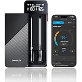 GoveeLife Bluetooth Wireless Meat Thermometer with 2 Probes, Standalone Digital Base, WiFi Unlimited Range, ±1.8℉ Accuracy, IP68 Waterproof Real Time Monitoring, for Kitchen, BBQ, Grill, Oven, Smoker