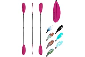 HIKULA Adjustable Carbon Fiber Shaft Kayak Paddle, Kayaking Oars with Reinforced Nylon Blade for Adults, 4 Piece, 86in/220cm to 90in/230cm