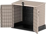 Duramax StoreAway 850L Plastic Garden Shed Outdoor Wheelie Bin Store Taupe view 6