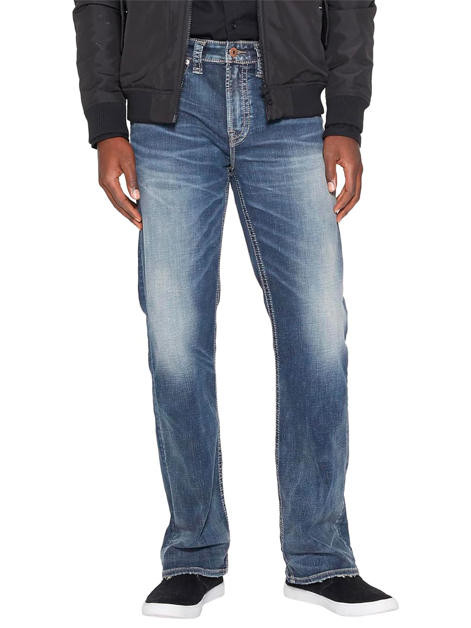 Silver Jeans Co. Craig Classic Fit Bootcut Jeans | Relaxed & Stretchy Denim Bottoms Image