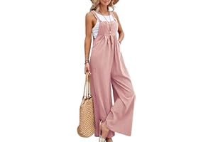 Zontroldy Bib Overalls Women Cotton Loose Summer Wide Leg Pants Jumpsuit Rompers for Women