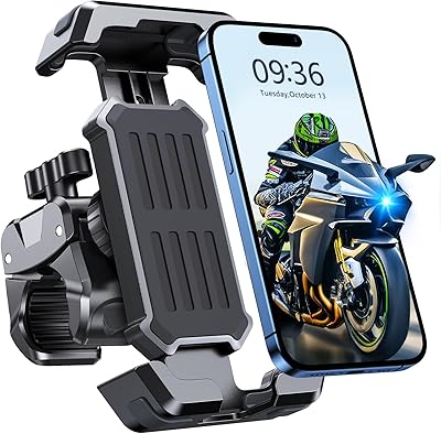 CIRYCASE Handyhalterung Fahrrad, [3s Installieren & Anti-Vibration] Handyhalterung Motorrad, 360° Drehbar & Veredelt Lenkerklemme, Handyhalter Fahrrad Rollentrainerzubehör für 4,7-6,8\
