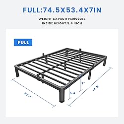 MAF 7 Inch Full Size Metal Platform Bed Frame with