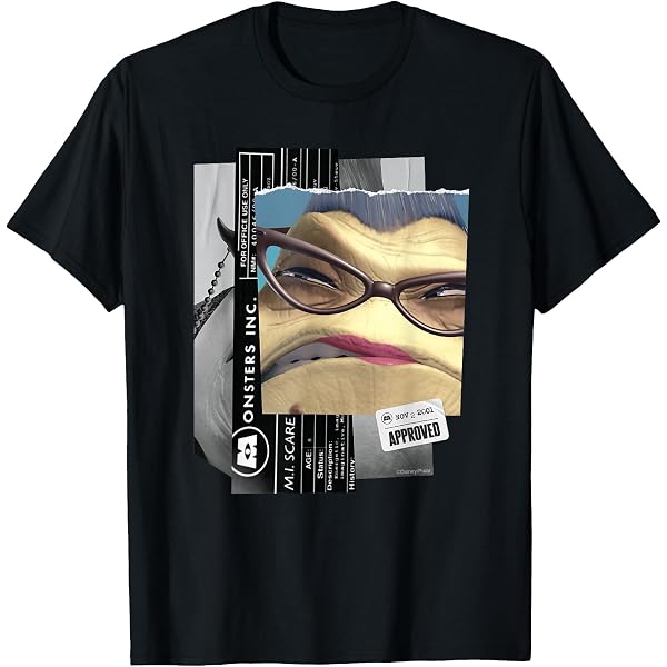 Amazon.com: Womens Disney and Pixar's Monsters, Inc. Roz Personnel File  V-Neck T-Shirt : Clothing, Shoes & Jewelry