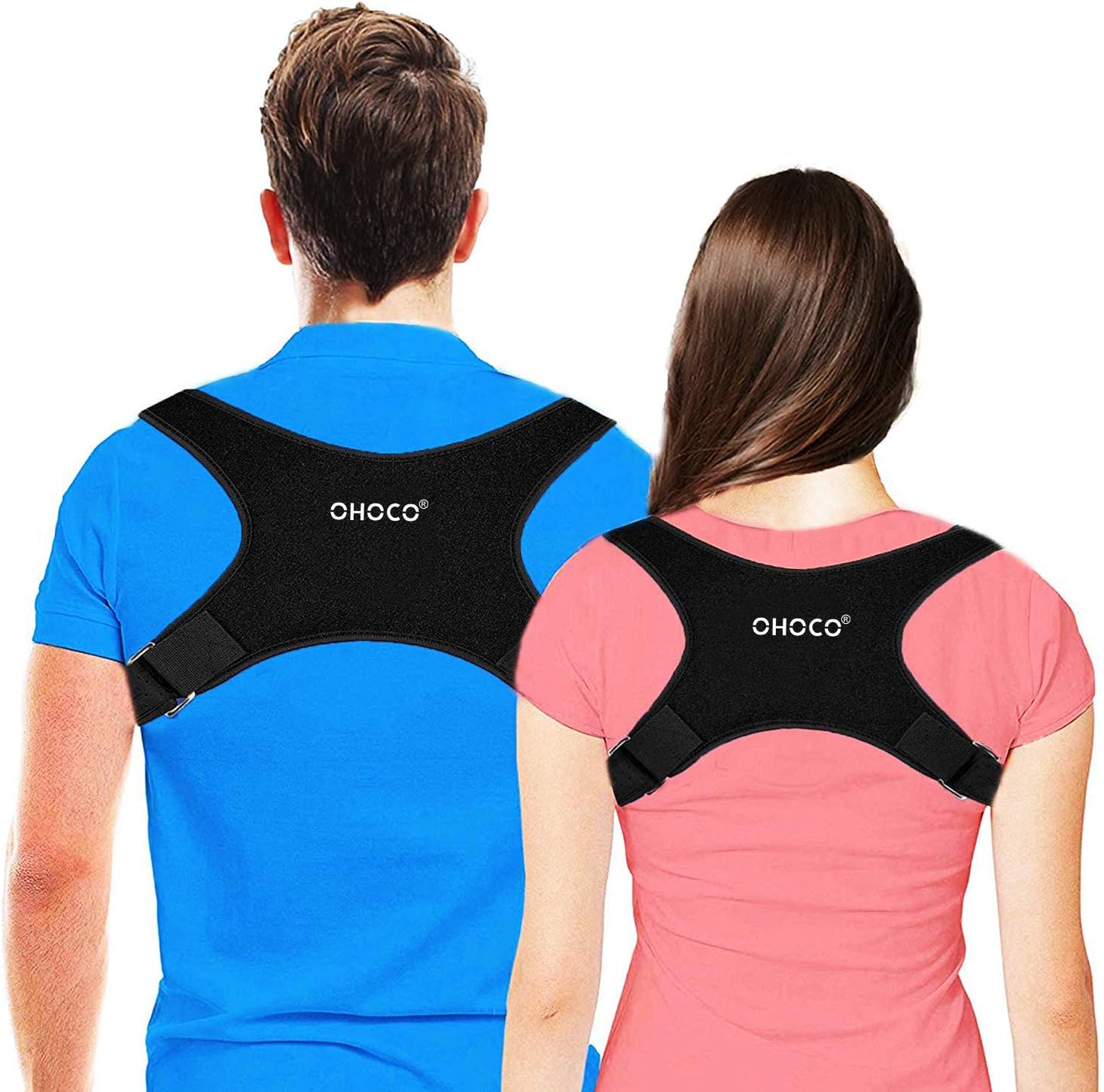 GENMAIGO Back Posture Corrector for Women & Men - Adjustable Upper Back Brace for Bad Posture, Back Pain, Humpback - Comfortable Underarm Pads, Longer Belt, Under Clothes Hidden Design, FDA Approved