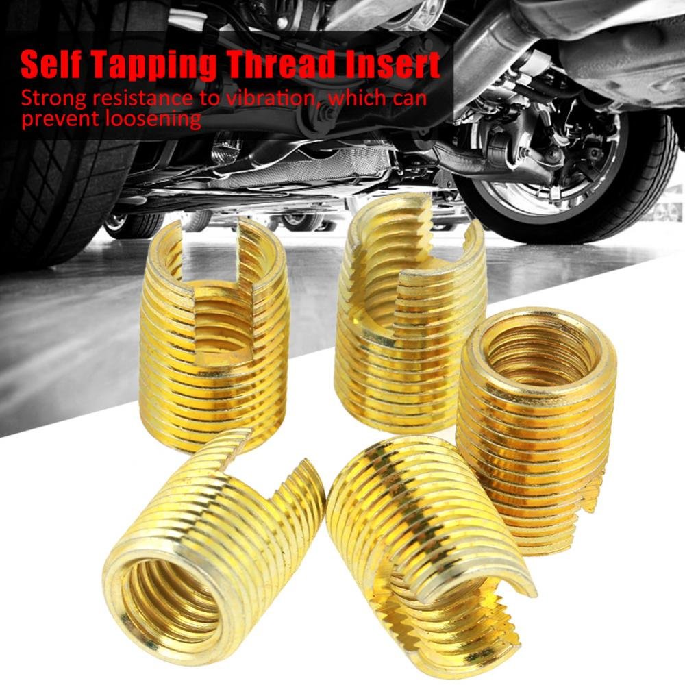 Threaded Inserts Industrial & Scientific 50pcs Brass Tone Self Tapping