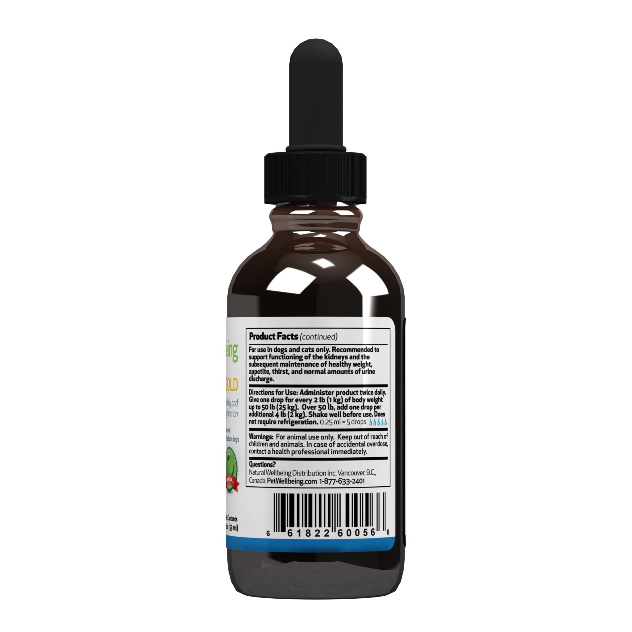 Pet Wellbeing Kidney Support Gold for Cats Natural Support for