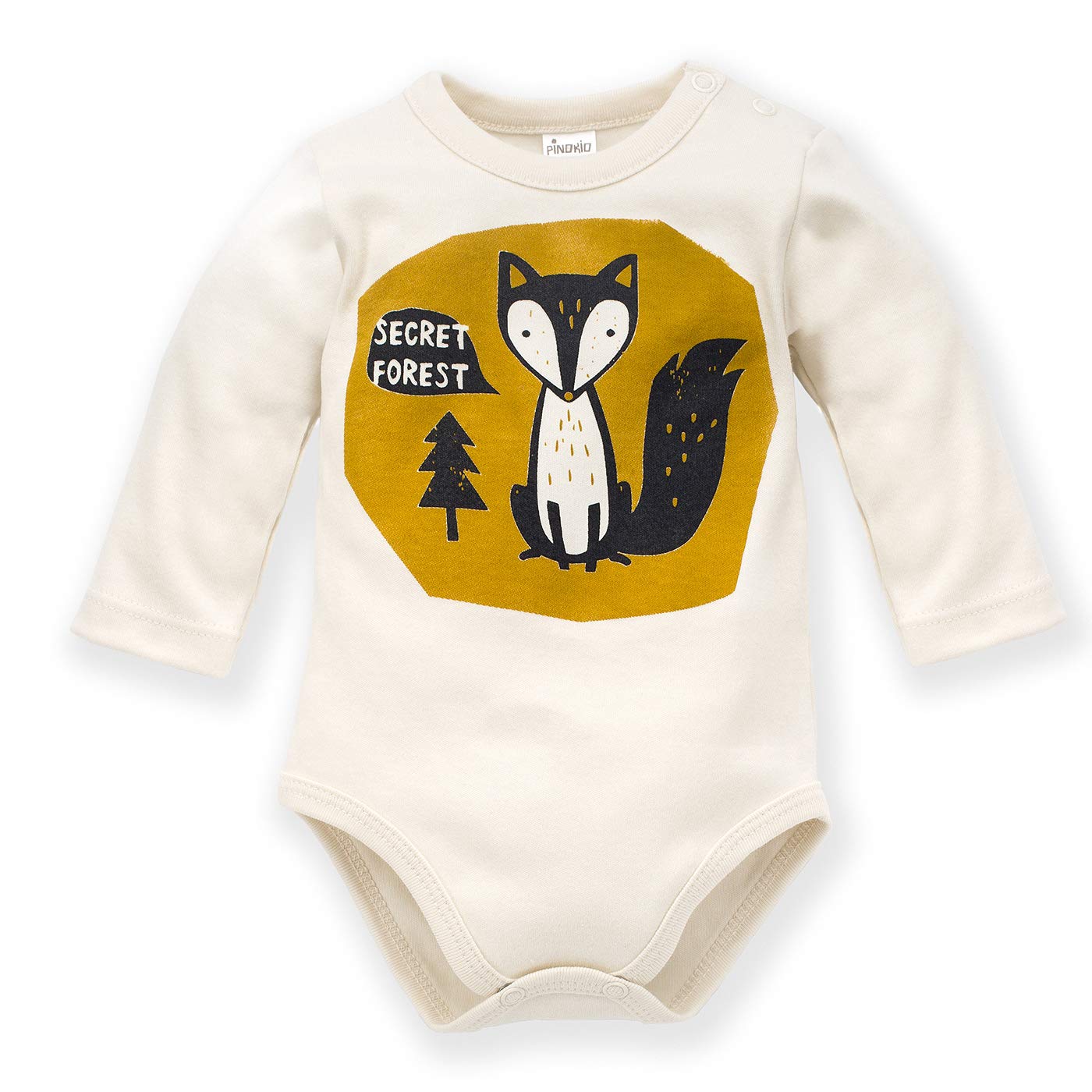 Pinokio Baby boy Bodysuit Long Sleeve Underwear, Ecru Fox, 80