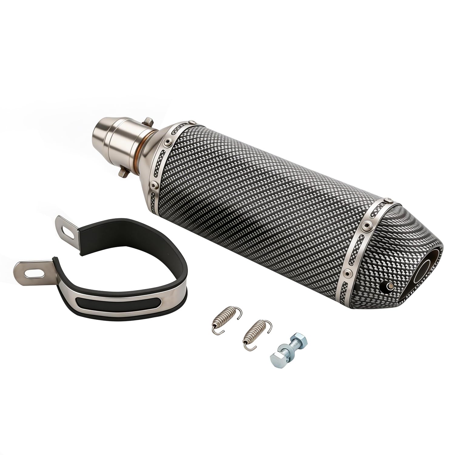 51mm Motorcycle Exhaust,1.5-2 Inch Inlet Slip On Exhaust Motorcycle Exhaust Muffler Pipe for Street Bike Motorcycle Scooter