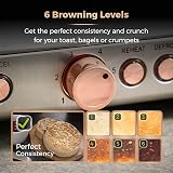 Tower Cavaletto 4-Slice Toaster Stainless Steel Defrost Reheat Rose Gold 1800W view 4