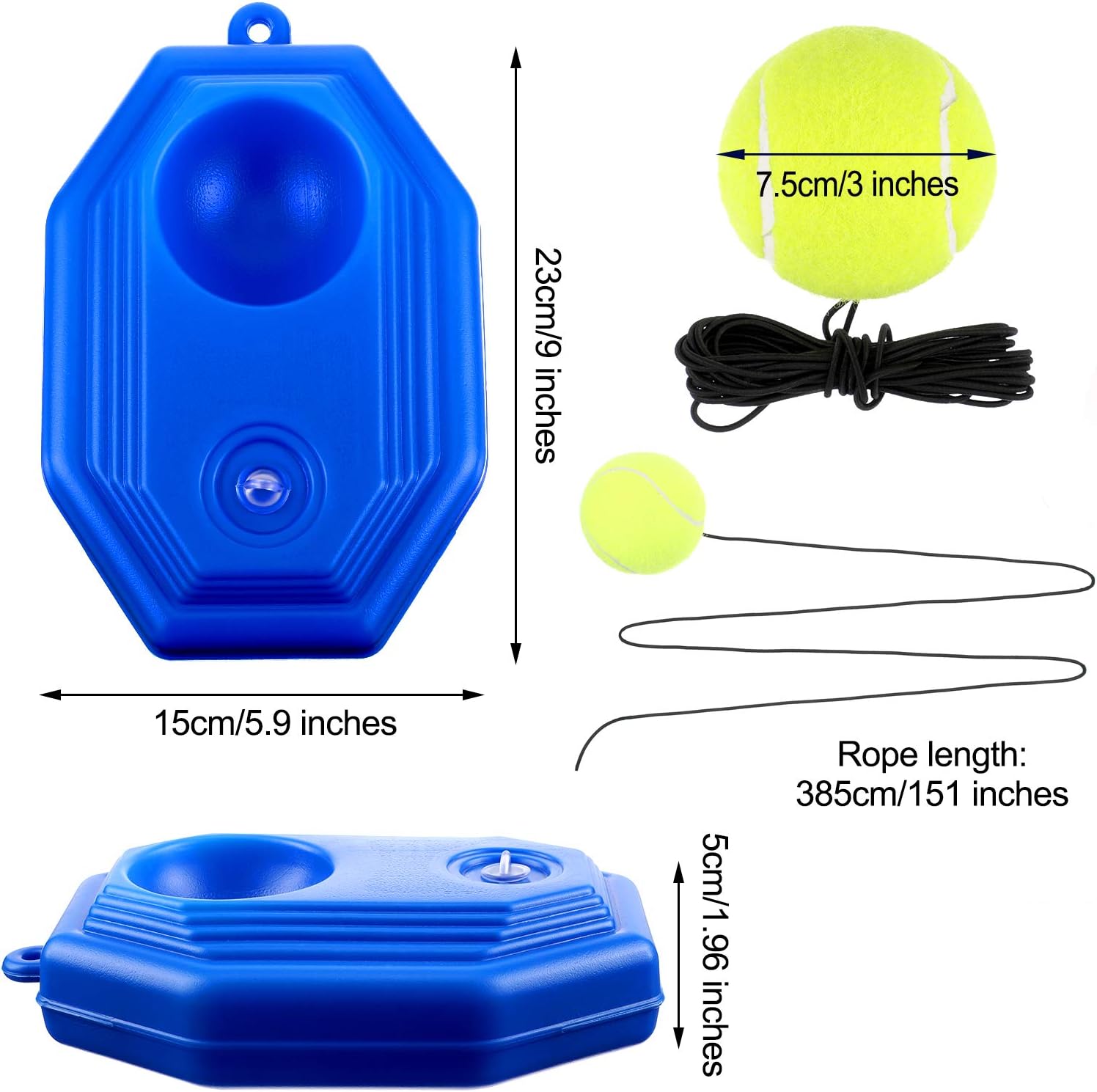 3 Pieces Tennis Training Equipment Tennis Trainer Rebounder Tennis Ball Trainer Set with String for Kids Youth Beginner Practice at Home Training Tool : Sports & Outdoors