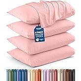 Utopia Bedding Queen Pillow Cases - 4 Pack - Envelope Closure - Soft Brushed Microfiber Fabric - Shrinkage and Fade Resistant Pillow Covers Queen Size 20 X 30 Inches (Queen, Pink)