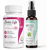 NutraBlast Boric Acid Vaginal Suppositories 600mg (30 Count) Bundle with Intimist Essential Oils Blend Spray (2 fl oz)