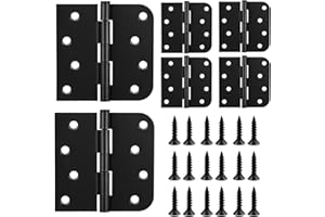 Matte Black Door Hinges,3 Pack Exterior Hinges Doors,4x4 Inch Black Interior Doors Hinge with Square & Round Corners Durable 