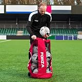FORZA Premier Ball Carry Bag 12 Ball Capacity Red | Heavy Duty Equipment Holdall view 4