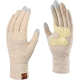 Jökulríki Womens Gloves with Touchscreen Winter Chenille Warm Knit Glove for Cold Weather