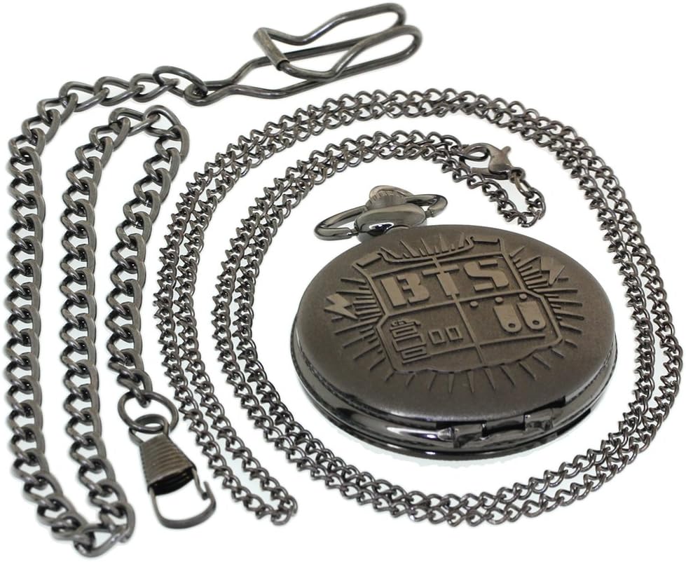Bronze Vintage Brass Antique Case Pocket Watch Fob Watch for Men Women with 1 PC Necklace Chain 1 PC Clip Key Rib Chain