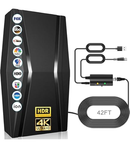 2025 Long Range Digital TV Antenna – 1500+ Miles Range, 4K/8K/1080p HD, With Amplifier & 36ft Cable For Indoor Smart TVs