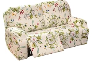 CRFATOP Stretch Recliner Loveseat Slipcover with Pockets 6 Pieces Dual Sectional Recliner Sofa Covers for 2 Seat Reclining Loveseat Couch Cover Washable Furniture Protector for Kids,08