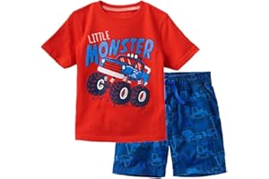 LMYOVE Toddler Boy Short Set Little Boy Clothes Casual CrewNeck Short Sleeve T-Shirt and Short Sets Summer Outfits 2T-7T