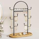niffgaff 12.9'' Jewelry Stand Organizer Necklace Earring Holder Black view 4