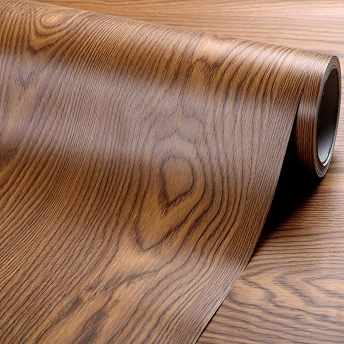 Rustic Dark Walnut Wood Grain Contact Paper Self Adhesive Vinyl Shelf